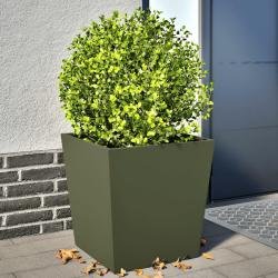 Jardini&egrave;res 2 pcs vert olive 50x50x50 cm acier alsavelo