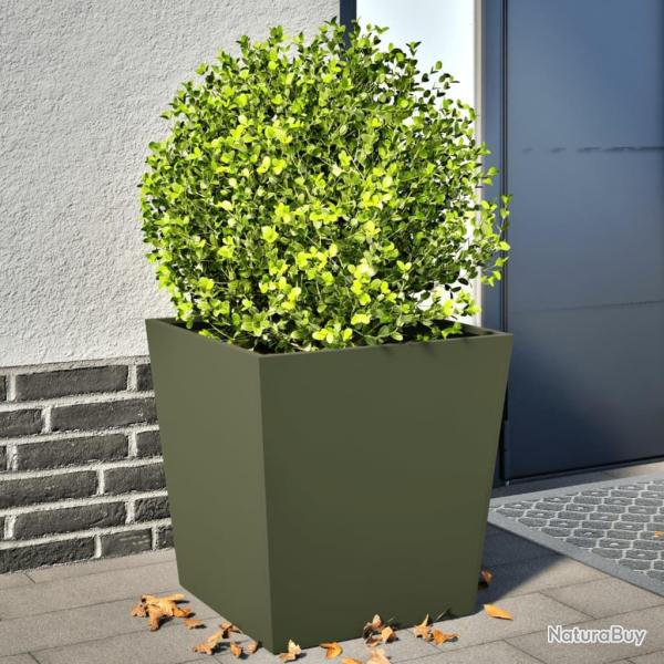 Jardini�res 2 pcs vert olive 50x50x50 cm acier