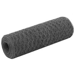 Grillage Acier avec rev&ecirc;tement en PVC 25x0,5 m Gris