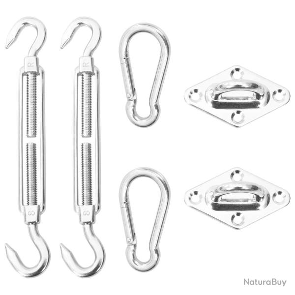 Kit de montage de voile d'ombrage 6 pcs Acier inoxydable