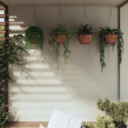 Jardini&egrave;res suspendues 4 pcs avec doublure coco Noir &Oslash; 40x63 cm