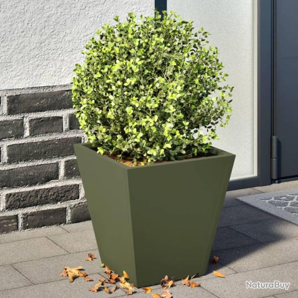 Jardini�res 2 pcs vert olive 30x30x30 cm acier