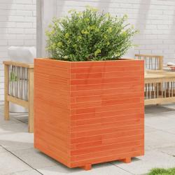 Jardini&egrave;re cire marron 60x60x72,5 cm bois de pin massif