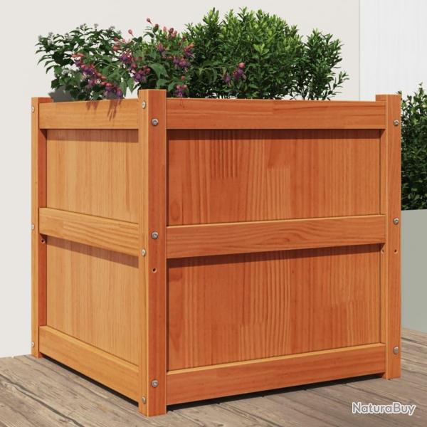 Jardini�re cire marron 60x60x60 cm bois de pin massif