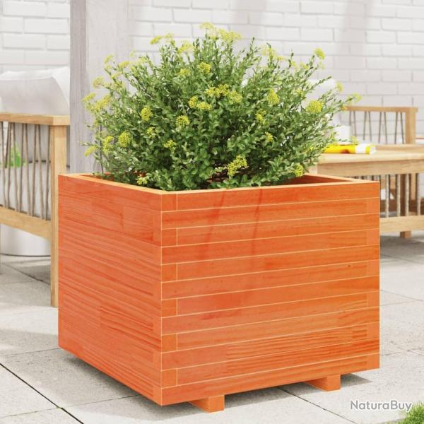 Jardini�re cire marron 60x60x49,5 cm bois de pin massif