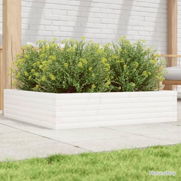 Jardini�re blanc 100x100x23 cm bois de pin massif