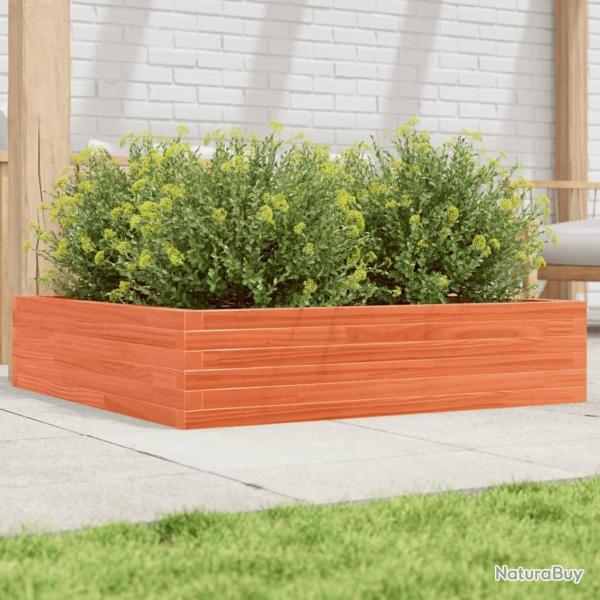 Jardini�re cire marron 100x100x23 cm bois de pin massif alsavelo
