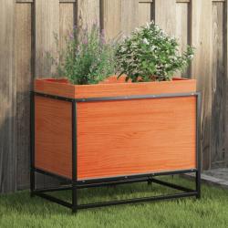 Jardini&egrave;re cire marron 60x40x50 cm bois de pin massif