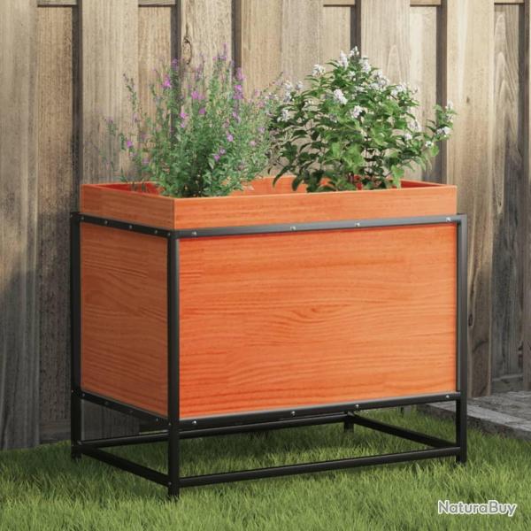 Jardini�re cire marron 60x40x50 cm bois de pin massif