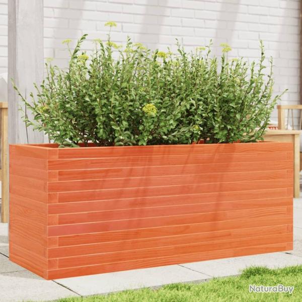 Jardinire cire marron 110x40x45,5 cm bois de pin massif alsavelo