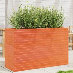 Jardini&egrave;re cire marron 110x40x68,5 cm bois de pin massif alsavelo