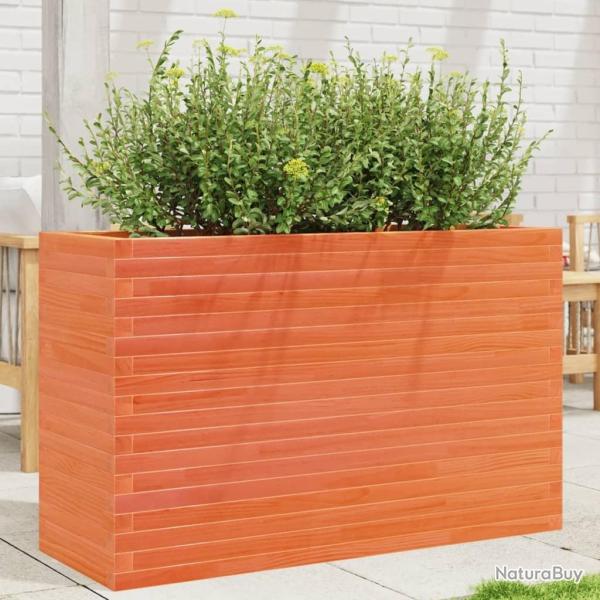 Jardini�re cire marron 110x40x68,5 cm bois de pin massif alsavelo