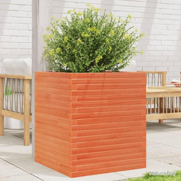 Jardini�re cire marron 60x60x68,5 cm bois de pin massif