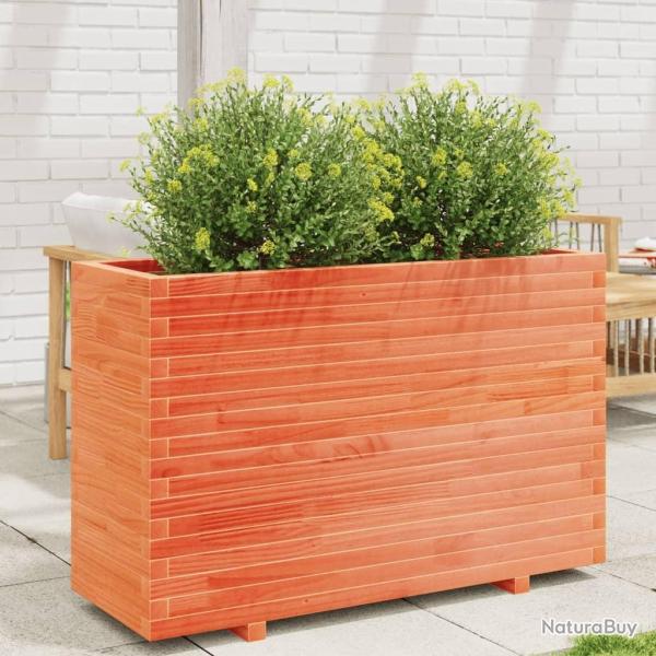 Jardini�re cire marron 110x40x72,5 cm bois de pin massif alsavelo