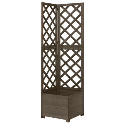 Jardini&egrave;re d'angle en treillis Gris 40x40x150 cm Bois de sapin