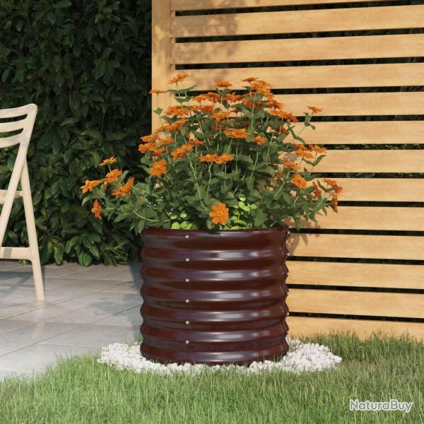 Jardini�re de jardin Acier enduit de poudre 40x40x36 cm Marron alsavelo