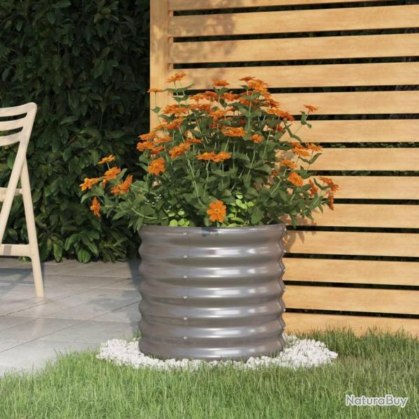 Jardini�re de jardin Acier enduit de poudre 40x40x36 cm Gris alsavelo
