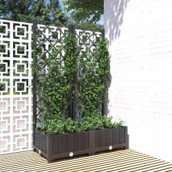 Jardini&egrave;re avec treillis Noir 80x40x121,5 cm PP