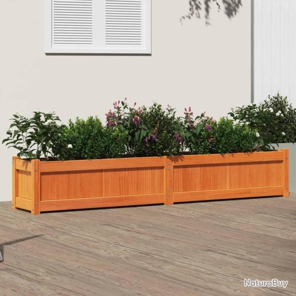 Jardinire cire marron 180x31x31 cm bois de pin massif alsavelo