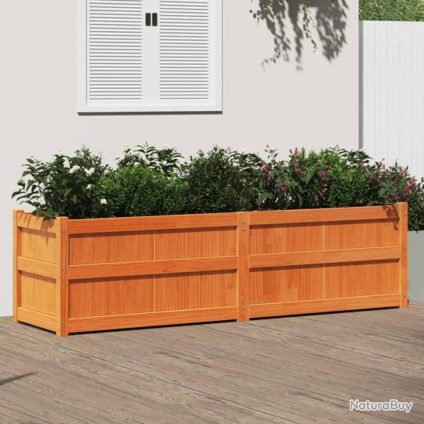 Jardinire cire marron 180x50x50 cm bois de pin massif alsavelo