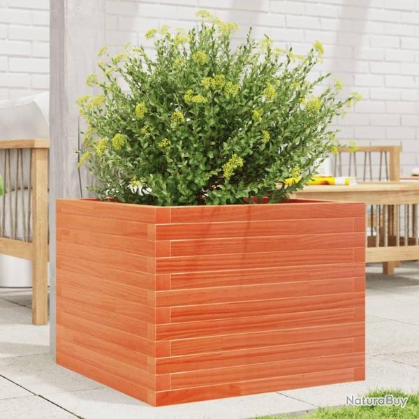 Jardini�re cire marron 60x60x45,5 cm bois de pin massif alsavelo