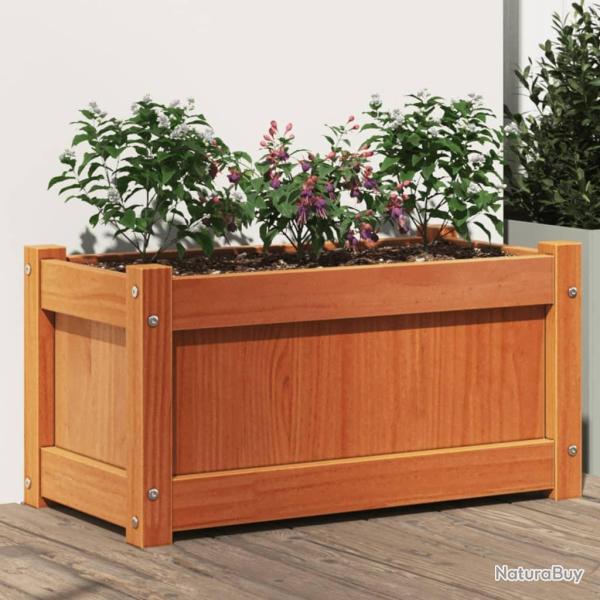 Jardinire cire marron 60x31x31 cm bois de pin massif alsavelo