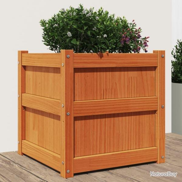 Jardini�re cire marron 50x50x50 cm bois de pin massif