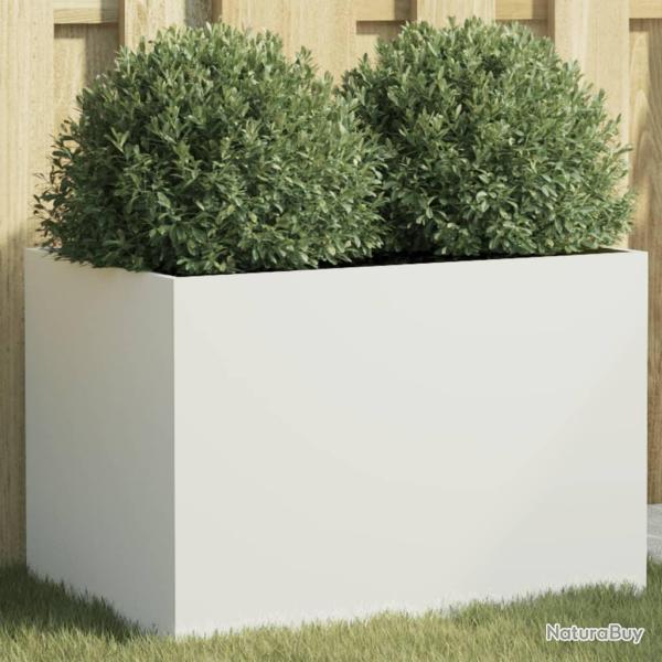 Jardinire blanc 62x40x39 cm acier alsavelo