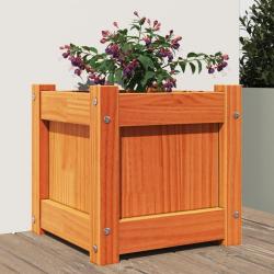 Jardini&egrave;re cire marron 31x31x31 cm bois de pin massif