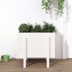 Jardini&egrave;re blanc 62x50x57 cm bois massif de pin