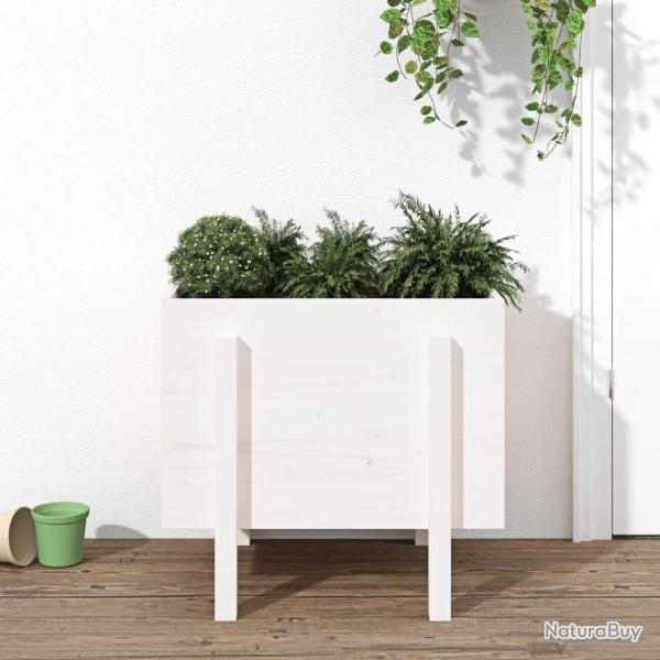 Jardini�re blanc 62x50x57 cm bois massif de pin