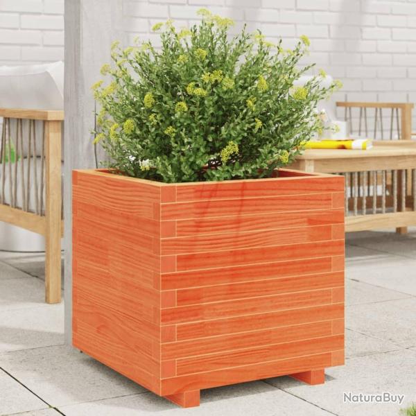 Jardini�re cire marron 50x50x49,5 cm bois de pin massif