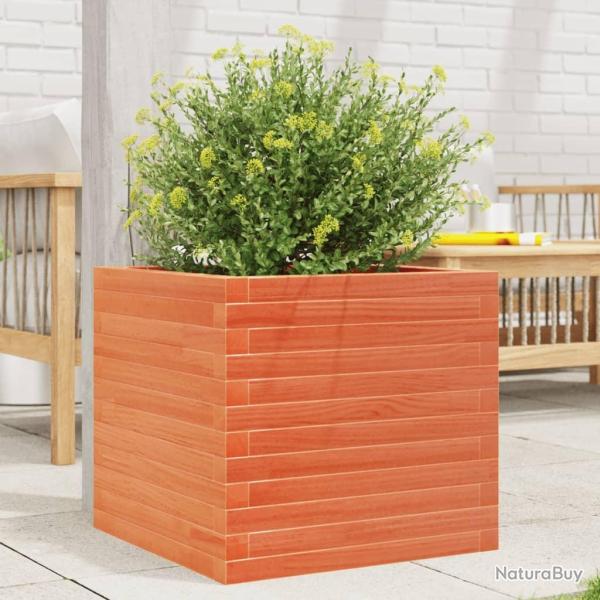 Jardinire cire marron 50x50x45,5 cm bois de pin massif alsavelo