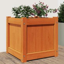 Jardini&egrave;re cire marron 40x40x40 cm bois de pin massif