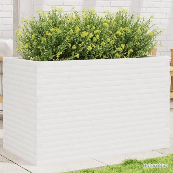 Jardini�re blanc 110x60x68,5 cm bois de pin massif