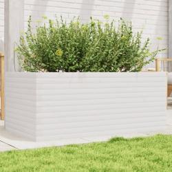 Jardini&egrave;re blanc 110x60x45,5 cm bois de pin massif