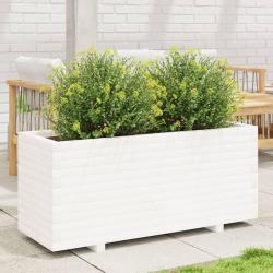 Jardini&egrave;re blanc 110x40x49,5 cm bois de pin massif
