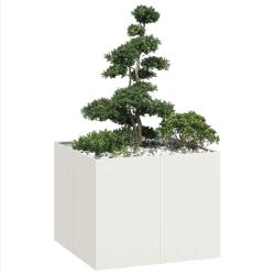 Jardini&egrave;re blanc 100x100x80 cm acier
