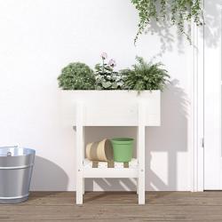 Jardini&egrave;re blanc 62x30x69 cm bois massif de pin