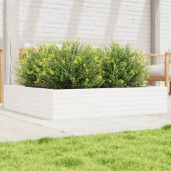 Jardini&egrave;re blanc 110x110x23 cm bois de pin massif