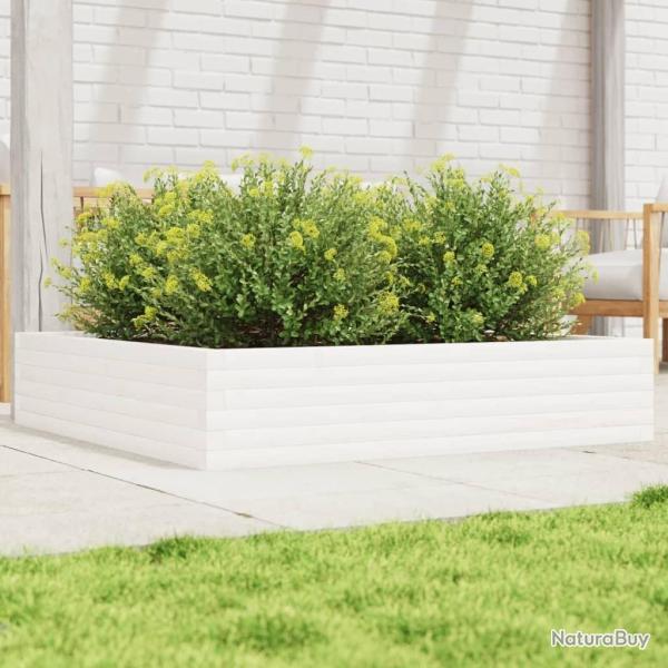 Jardini�re blanc 110x110x23 cm bois de pin massif