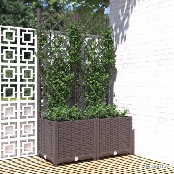 Jardinire avec treillis Marron 80x40x136 cm PP alsavelo