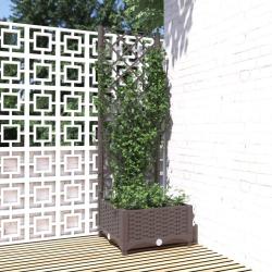 Jardini&egrave;re avec treillis Marron 40x40x121,5 cm PP