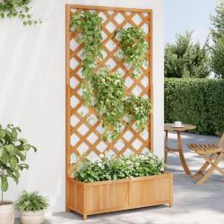 Jardini&egrave;re avec treillis marron bois massif de sapin