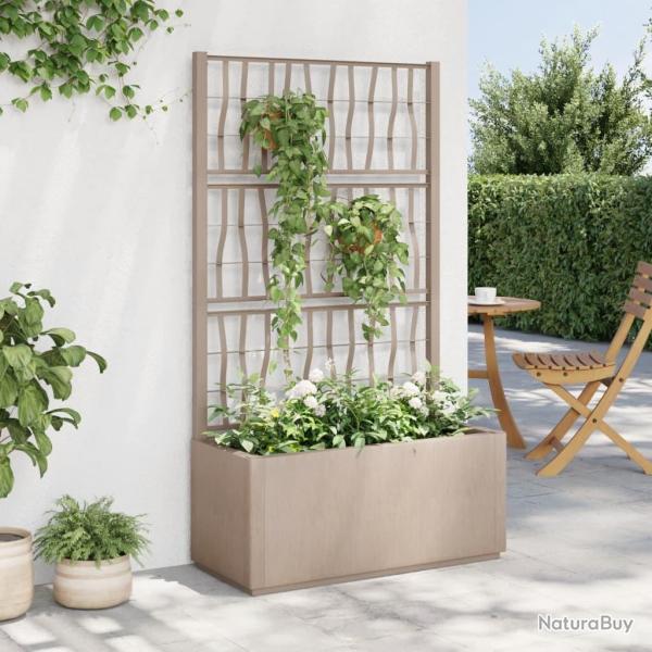 Jardini�re avec treillis marron clair 80x36x140 cm PP
