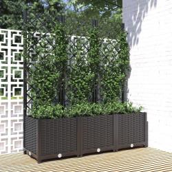 Jardini&egrave;re avec treillis Noir 120x40x136 cm PP alsavelo