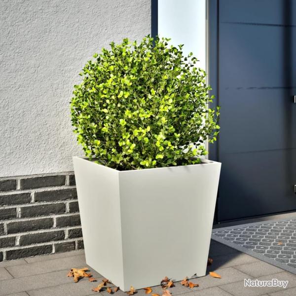Jardinire blanc 50x50x50 cm acier alsavelo