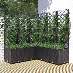 Jardini&egrave;re avec treillis Noir 120x120x136 cm PP
