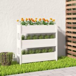 Jardini&egrave;re Blanc 112x25x104,5 cm Bois massif de pin alsavelo