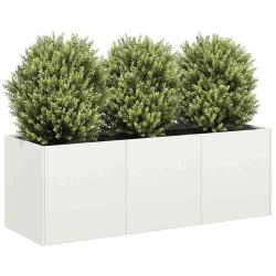 Jardini&egrave;re blanc 120x40x40 cm acier lamin&eacute; &agrave; froid